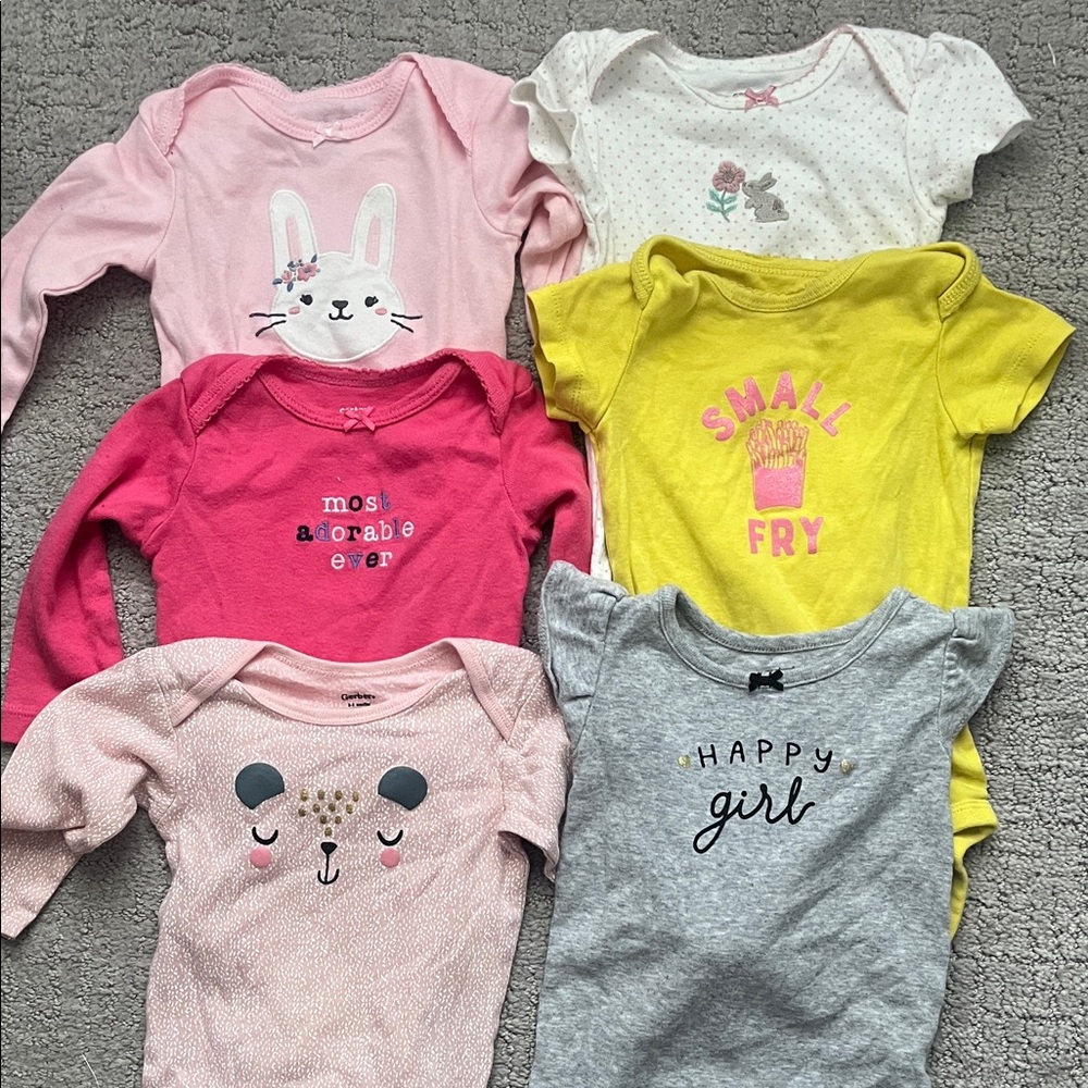 Carter's Kids Bodysuits - Pink, Yellow, Gray